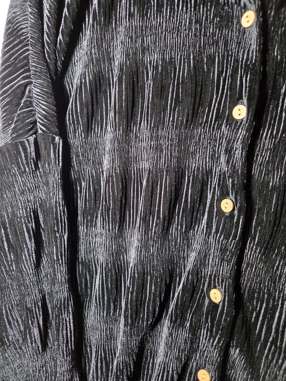 CUPIO Black Crushed Velvet Button-Up Shirt - Picture 3 of 6